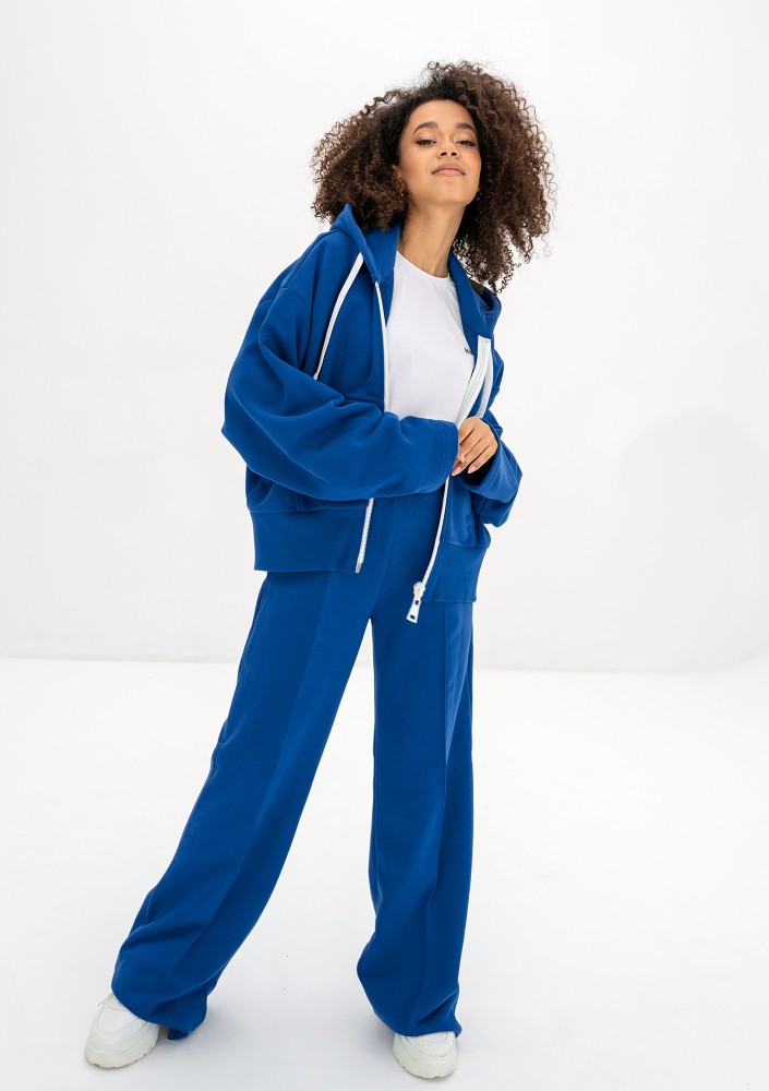 Bane - Rozpinana bluza oversize z kapturem Cobalt Blue