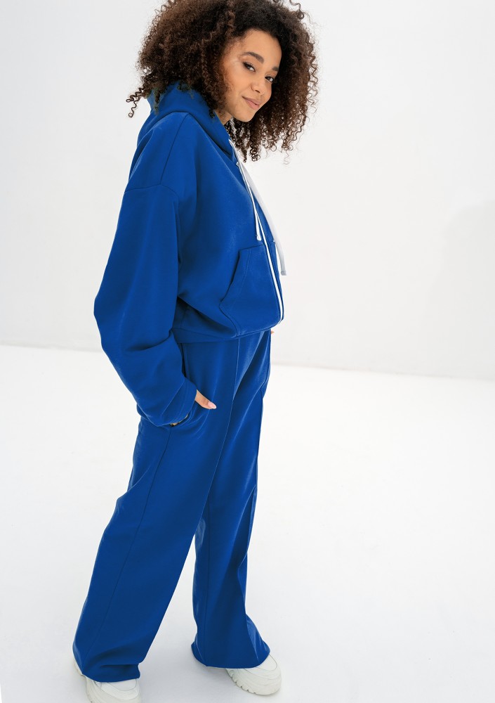 Bane - Rozpinana bluza oversize z kapturem Cobalt Blue