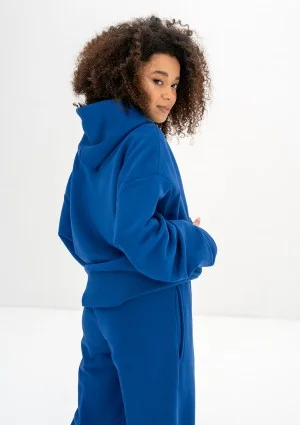 Bane - Cobalt blue oversize zipped hoodie