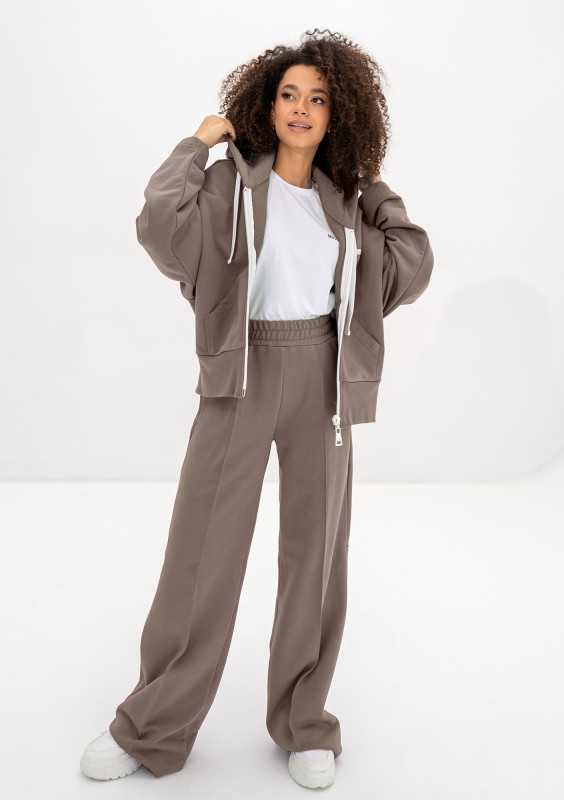 Costa - Simply taupe wide sweatpants