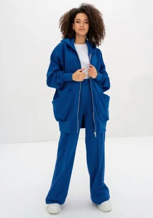 Amala - Cobalt blue oversize zipped hoodie