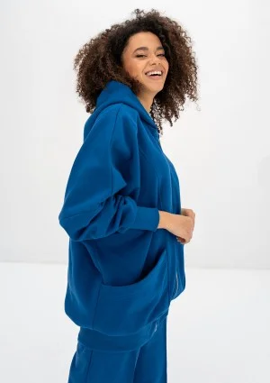 Amala - Oversizowa bluza rozpinana z kapturem Cobalt Blue