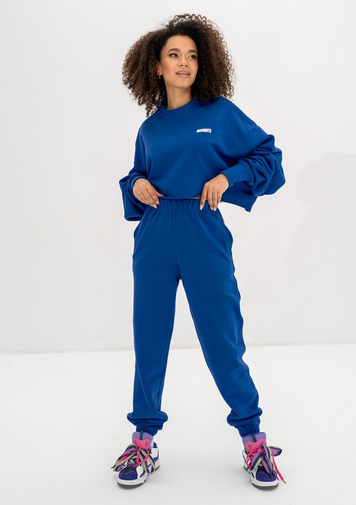 Shore Crop - Cobalt blue crop oversize sweatshirt