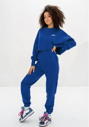 Shore Crop - Cobalt blue crop oversize sweatshirt