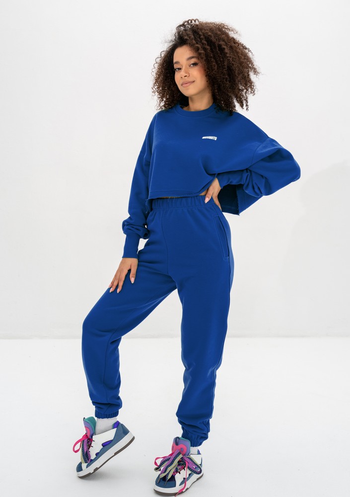 Shore Crop - Cobalt blue crop oversize sweatshirt