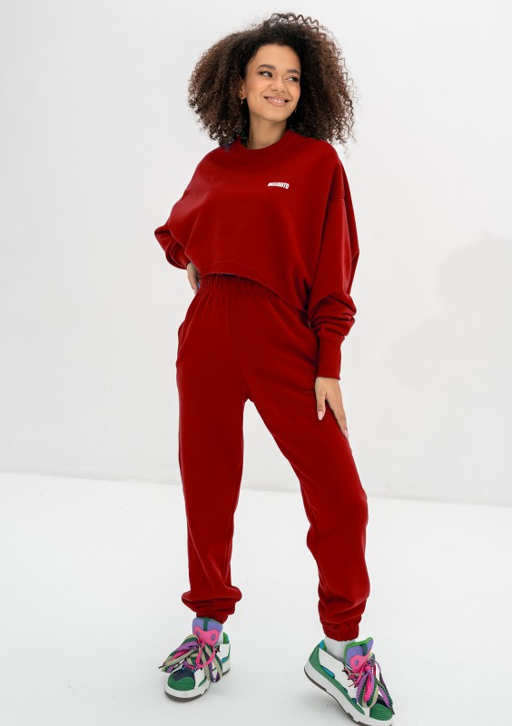 Shore Crop - Bluza oversize Cherry Red