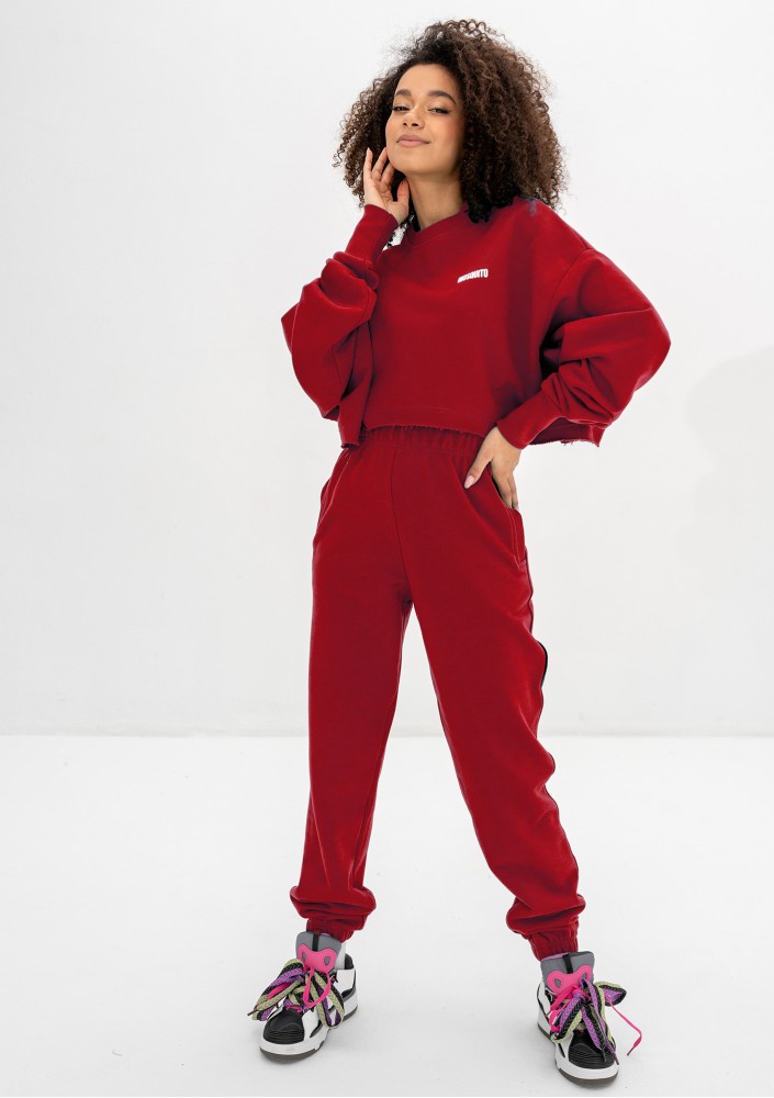 Shore Crop - Bluza oversize Cherry Red