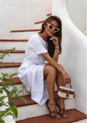 Phoebe - White muslin midi dress