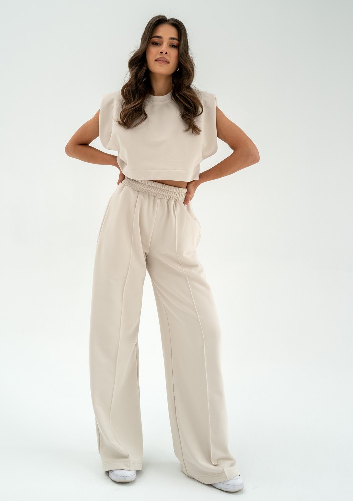 Sumi - Top with shoulder pads Coconut