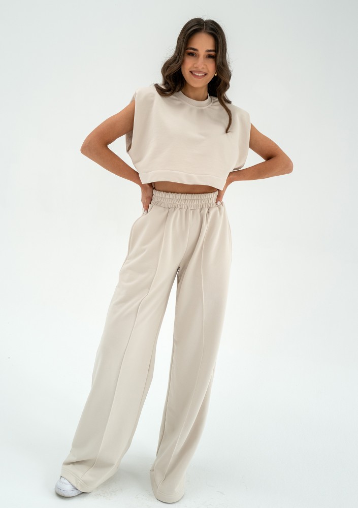 Sumi - Top with shoulder pads Coconut