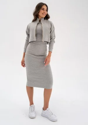 Aster - Grey knitted cardigan