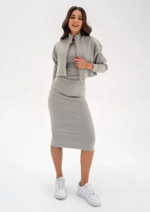 Aster - Grey knitted cardigan