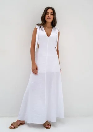 Eleni - White muslin maxi dress