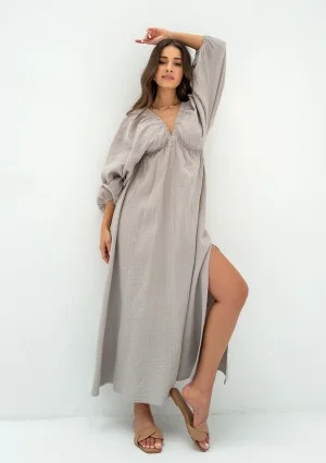 Axelia - Taupe muslin dress