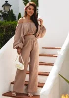 Alines - Beige muslin wide pants