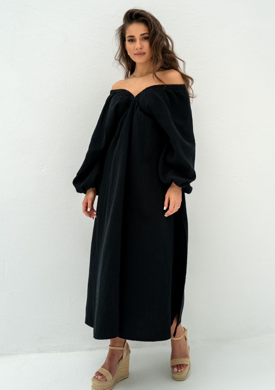 Axelia - Black muslin dress