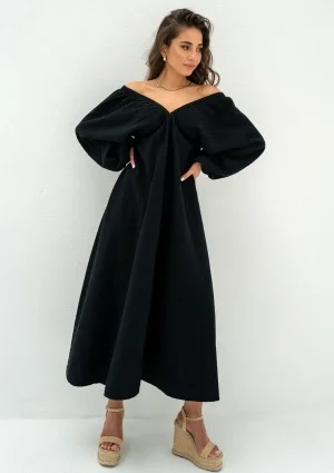 Axelia - Black muslin dress