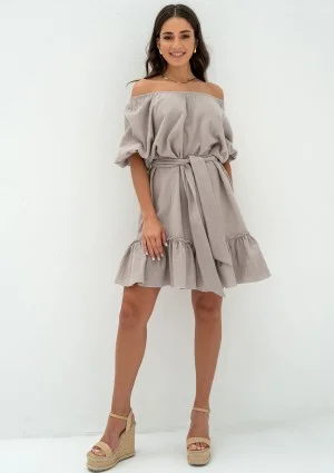 Brienne - Taupe muslin mini dress