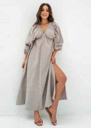 Axelia - Taupe muslin dress