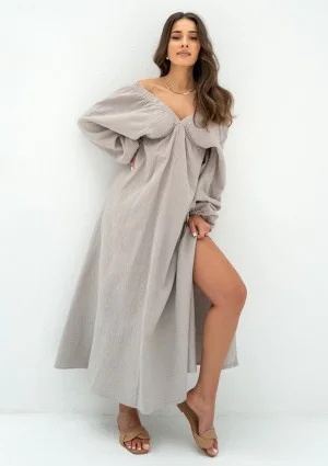 Axelia - Taupe muslin dress