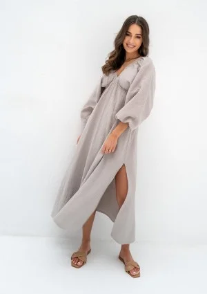 Axelia - Taupe muslin dress