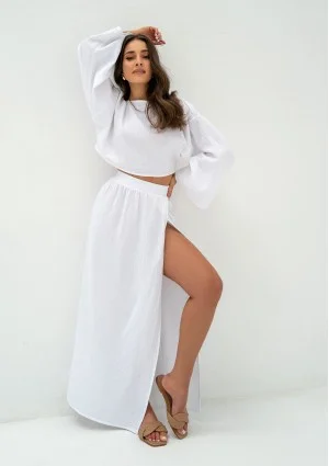 Terea - White muslin maxi skirt