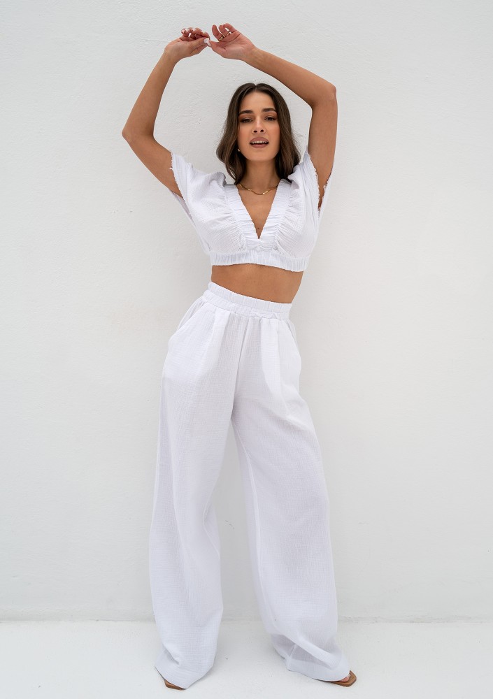 Thera - White muslin pants