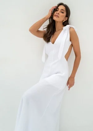 Eleni - White muslin maxi dress