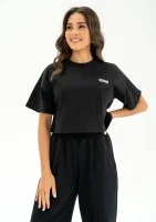 Way - Black crop top with a logo