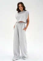 Costa - Light melange wide sweatpants