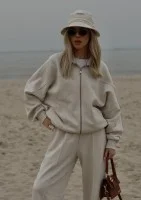 Based - Rozpinana bluza oversize ze stójką Coconut