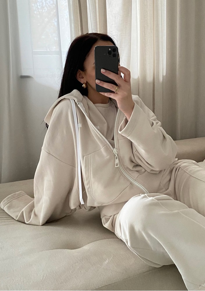 Bane - Coconut oversize zipped hoodie