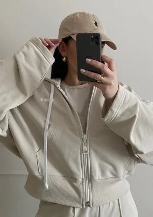 Bane - Coconut oversize zipped hoodie