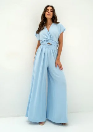 Musso - Light blue draped top