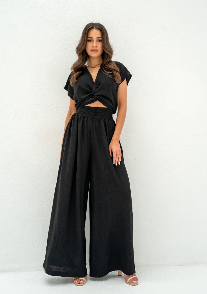 Musso - Top z draperią Czarny