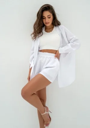 Kenza - White muslin oversize shirt