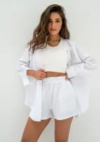 Kenza - White muslin oversize shirt