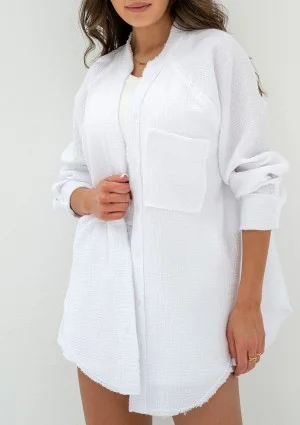 Kenza - White muslin oversize shirt