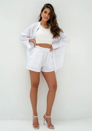 Kenza - White muslin shorts
