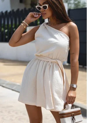 Kori - Creamy mini muslin dress