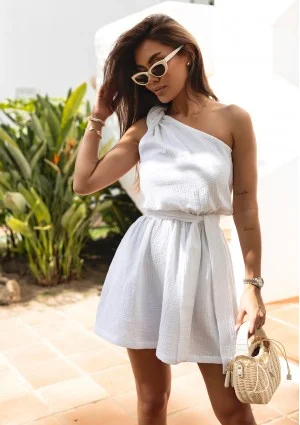 Kori - White mini muslin dress