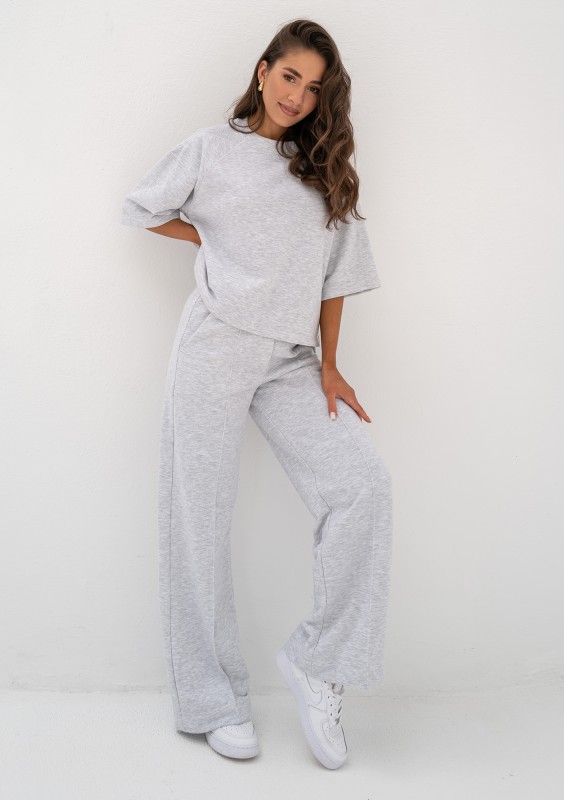 Melgo - Bluza dzianinowa  z krótkim rękawem Light Melange