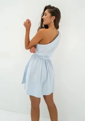 Kori - Light blue mini muslin dress