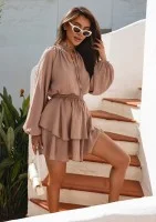 Maribell - Boho beige muslin shirt