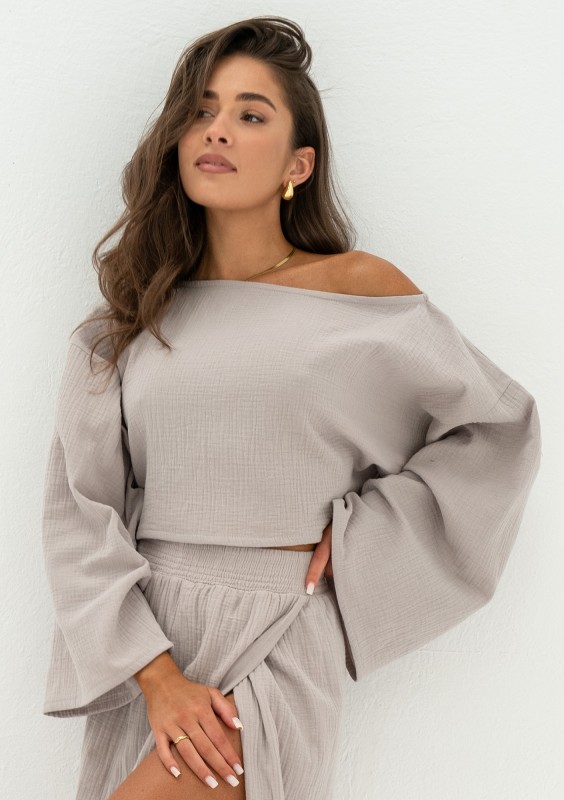 Terea - Taupe muslin top
