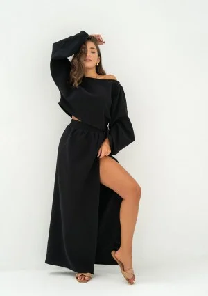 Terea - Top z muślinu Czarny