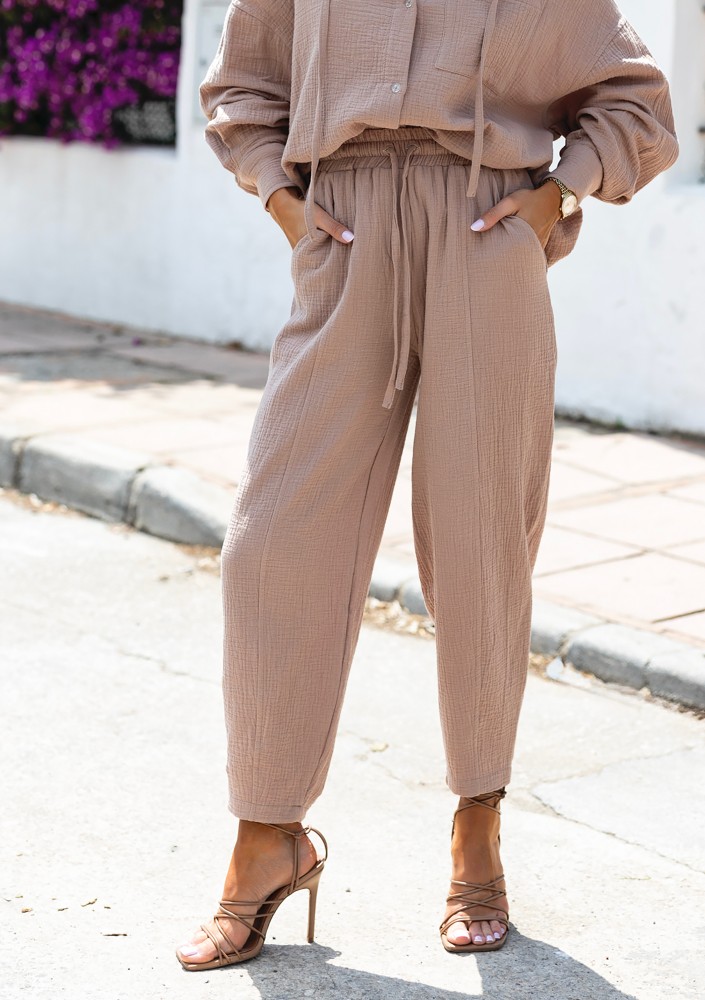 Bloow - Beige muslin jogger pants
