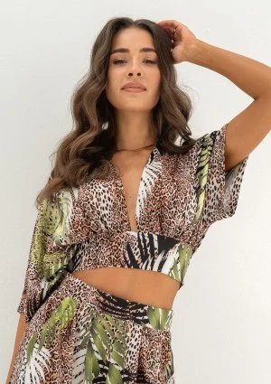 Pallazo - Summer leopard printed top