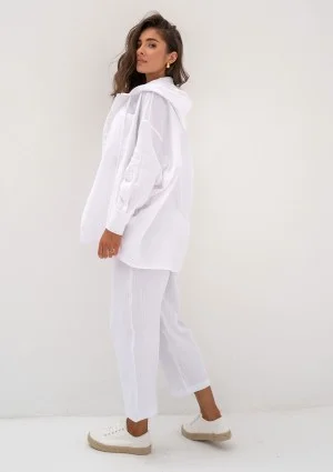 - White muslin oversize hoodie