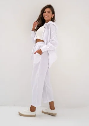 - White muslin oversize hoodie